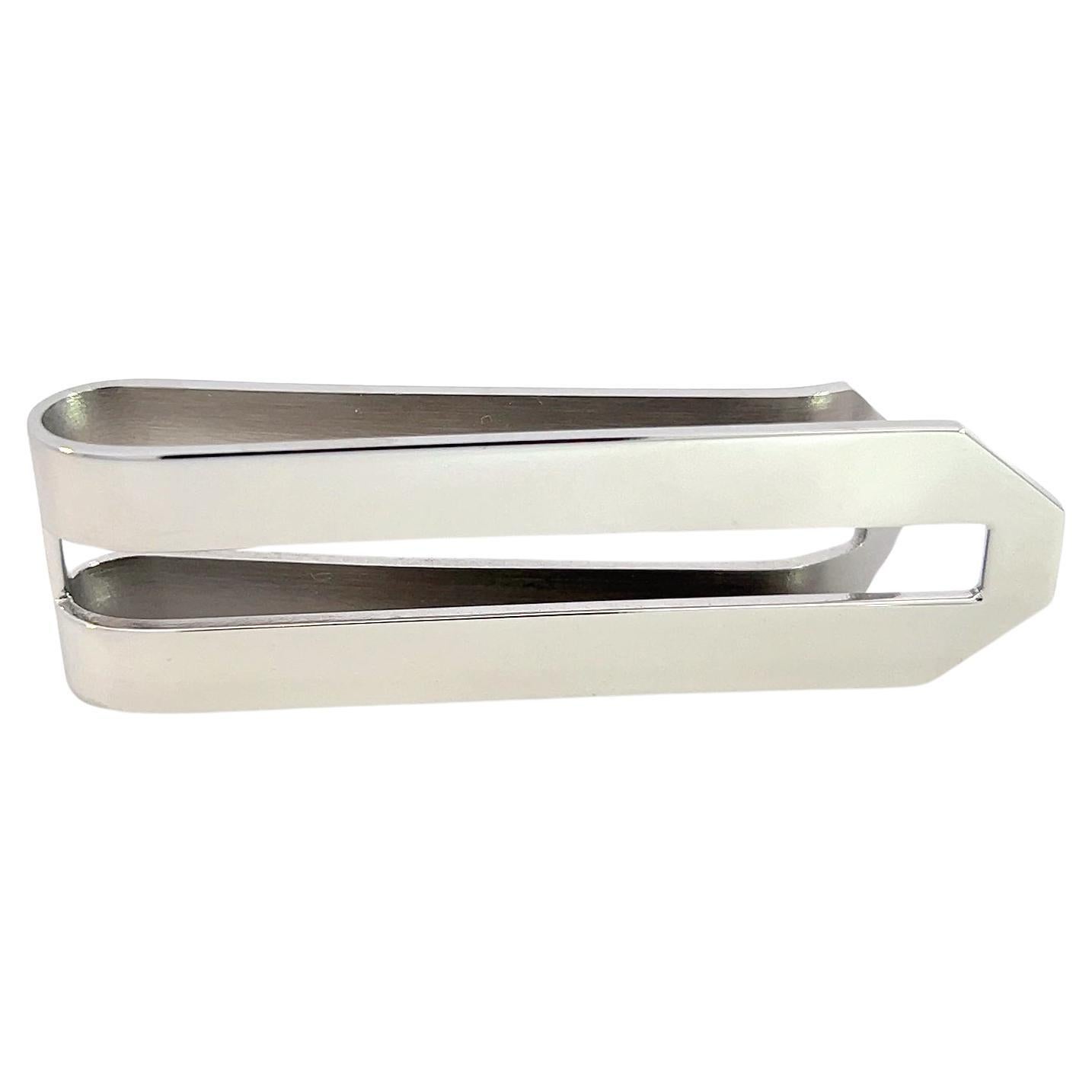 Tiffany and Co Estate Mens Money Clip Stainless Steel For Sale at 1stDibs