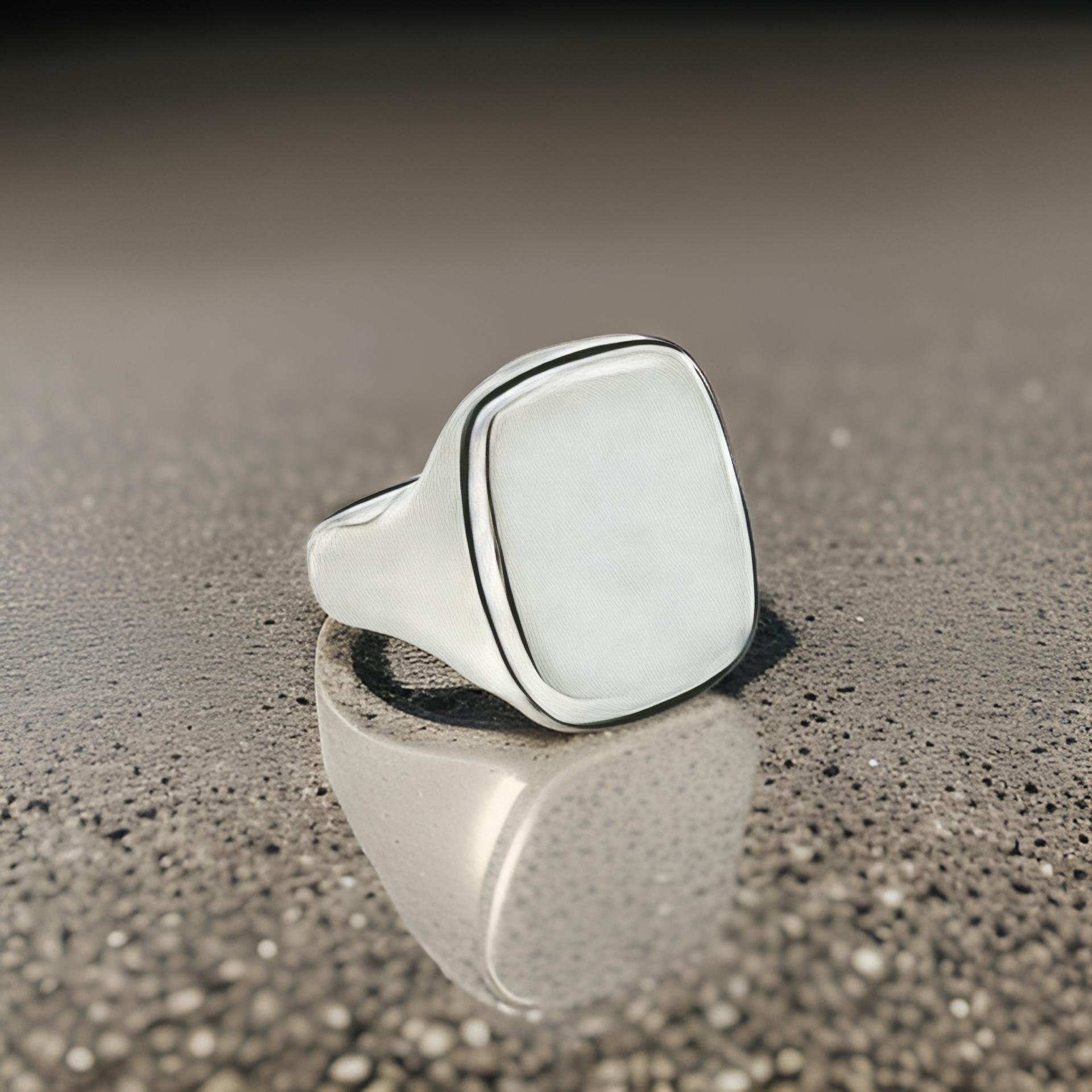 Men's Tiffany & Co Estate Mens Signet Ring Size 4 Sterling Silver 10 Grams