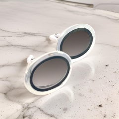 Tiffany & Co Estate Mens Silver & Blue Enamel Cufflinks Sterling Silver