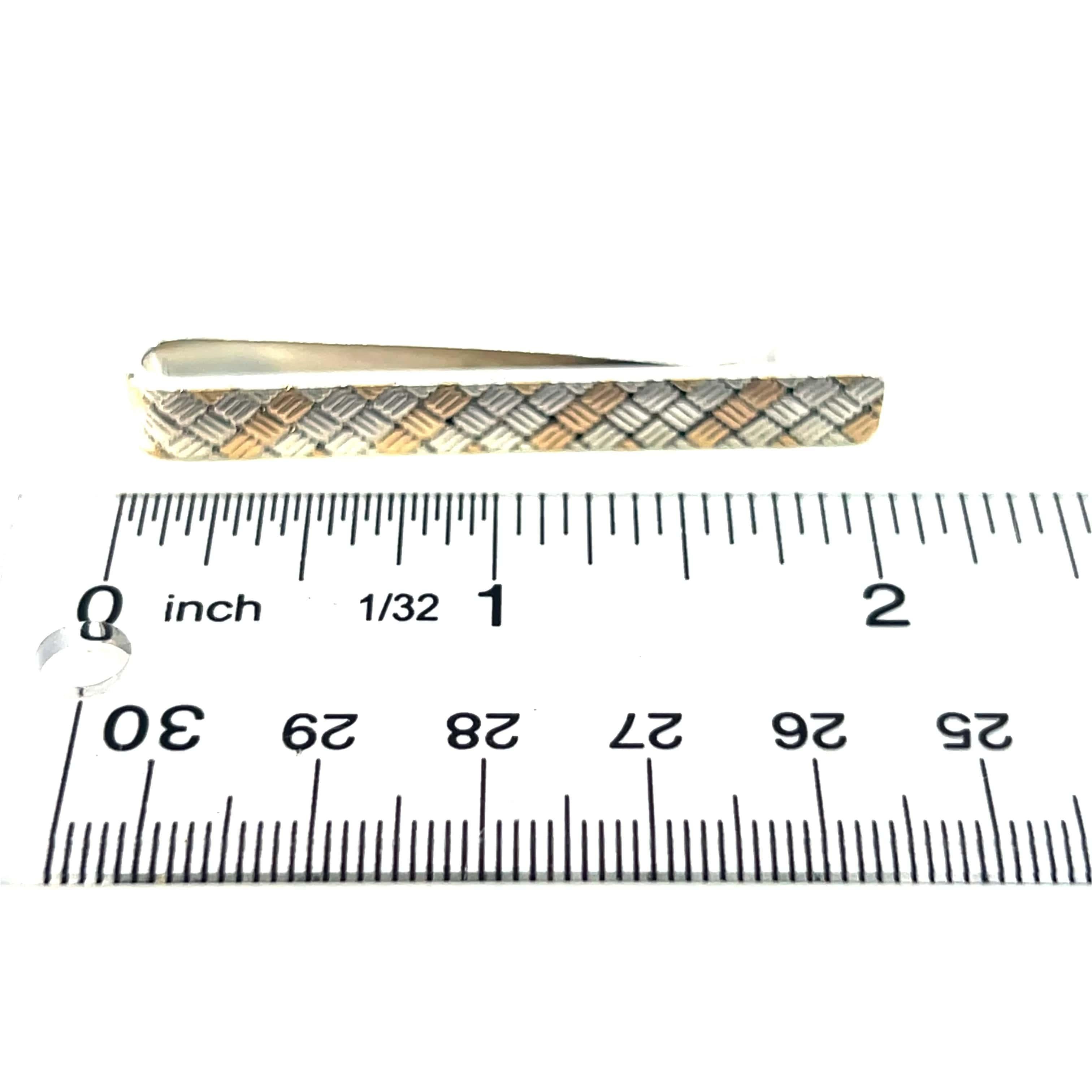 Tiffany & Co Estate Alfiler de corbata con clip de plata de ley + oro de 14 quilates en venta 8