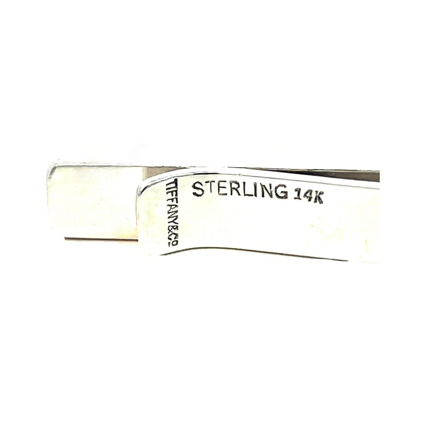 Tiffany & Co Estate Alfiler de corbata con clip de plata de ley + oro de 14 quilates en venta 2