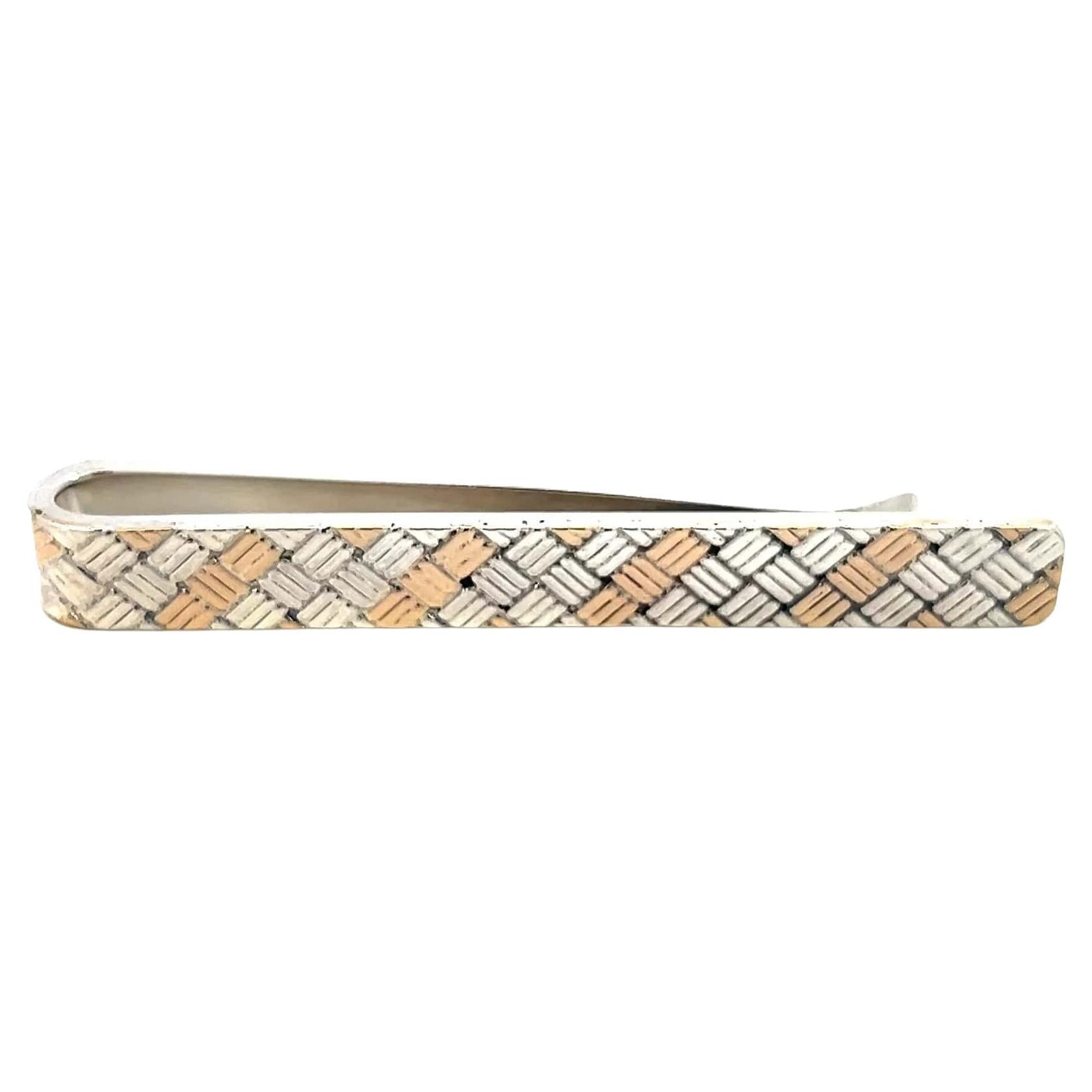 Tiffany & Co Estate Alfiler de corbata con clip de plata de ley + oro de 14 quilates