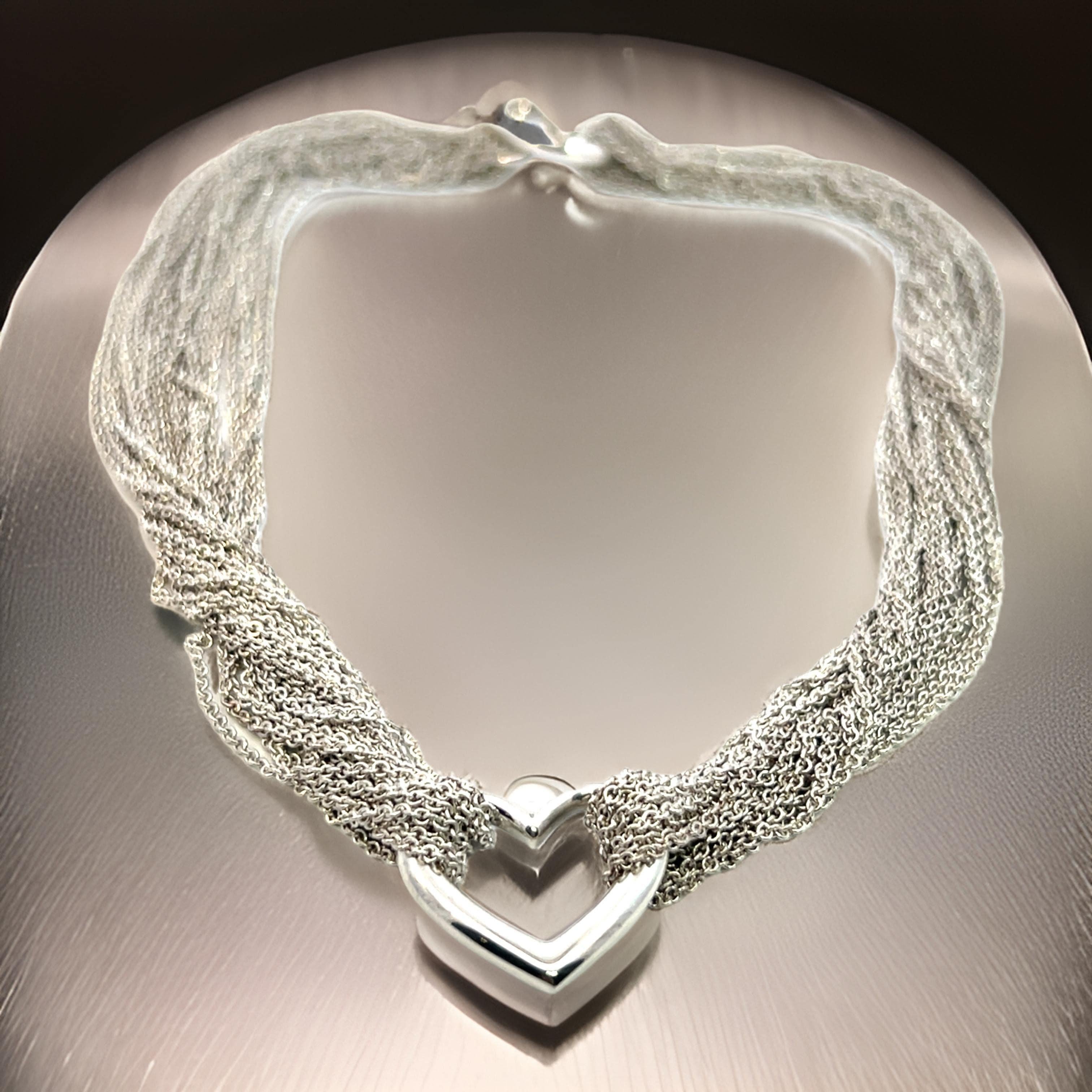 Tiffany & Co Estate Multi Strand Heart Toggle Necklace 15
