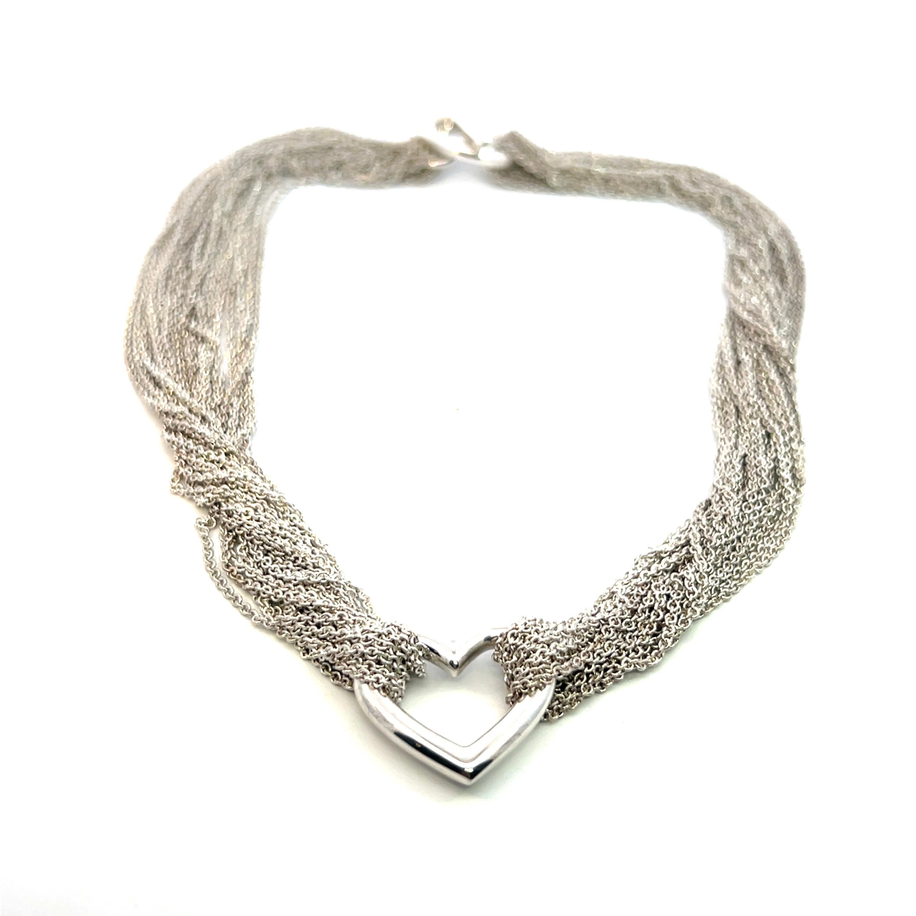 Tiffany & Co Estate Multi Strand Heart Toggle Necklace 15