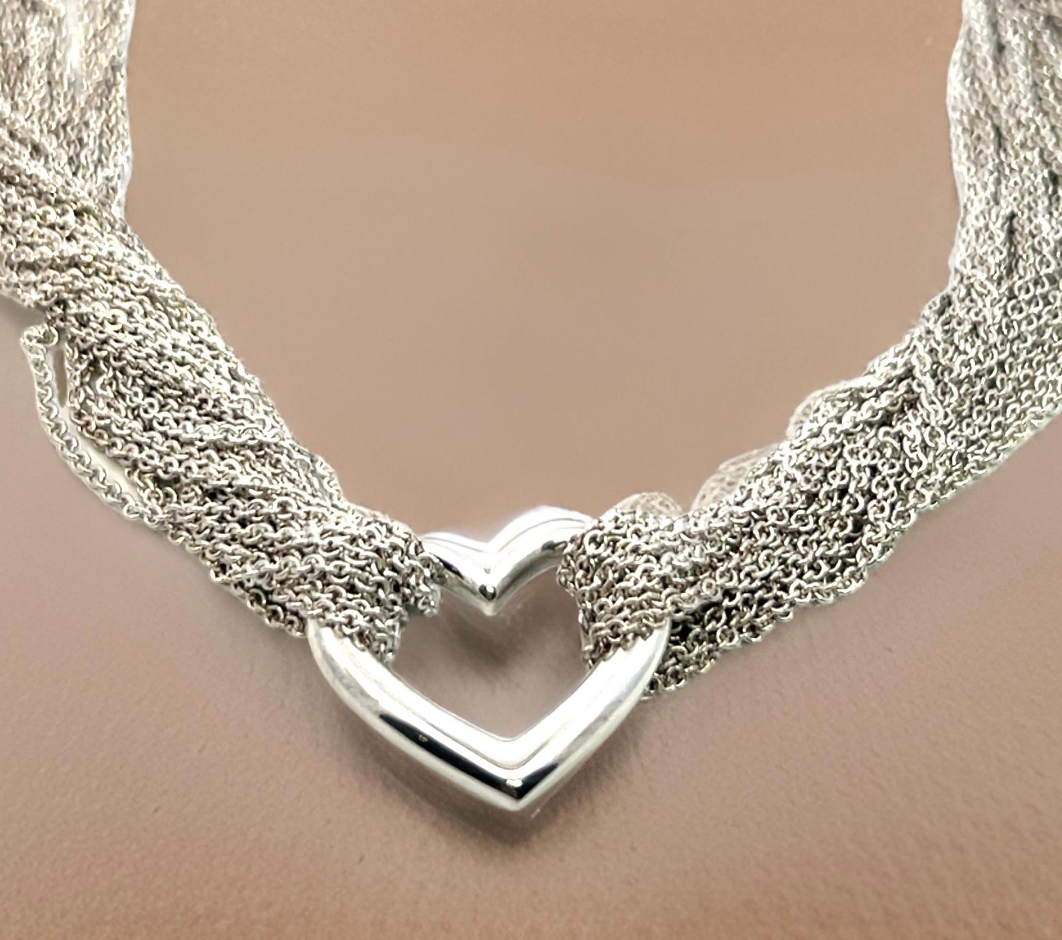 Tiffany & Co Estate Multi Strand Heart Toggle Necklace 15
