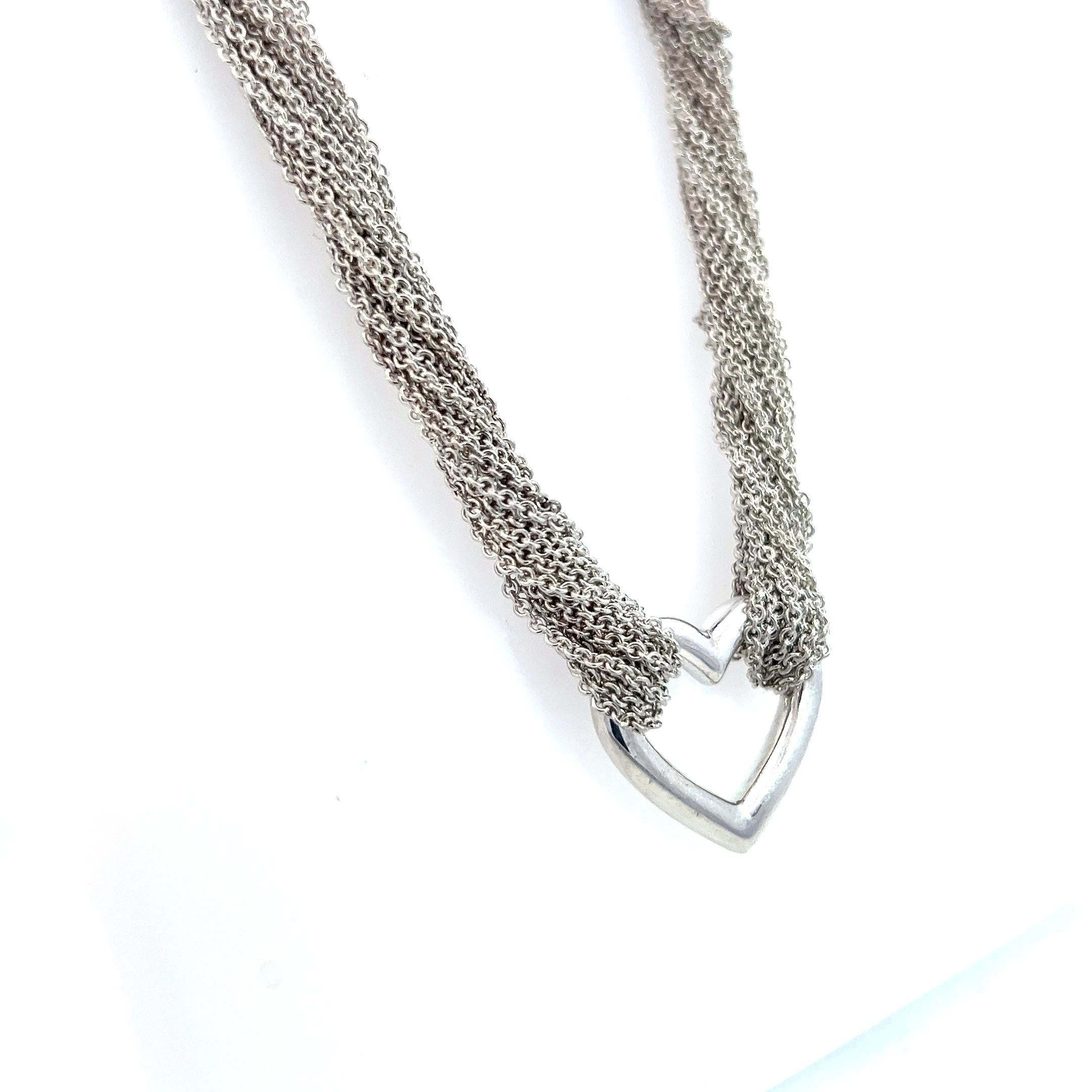 Tiffany & Co Estate Multi Strand Heart Toggle Necklace 15