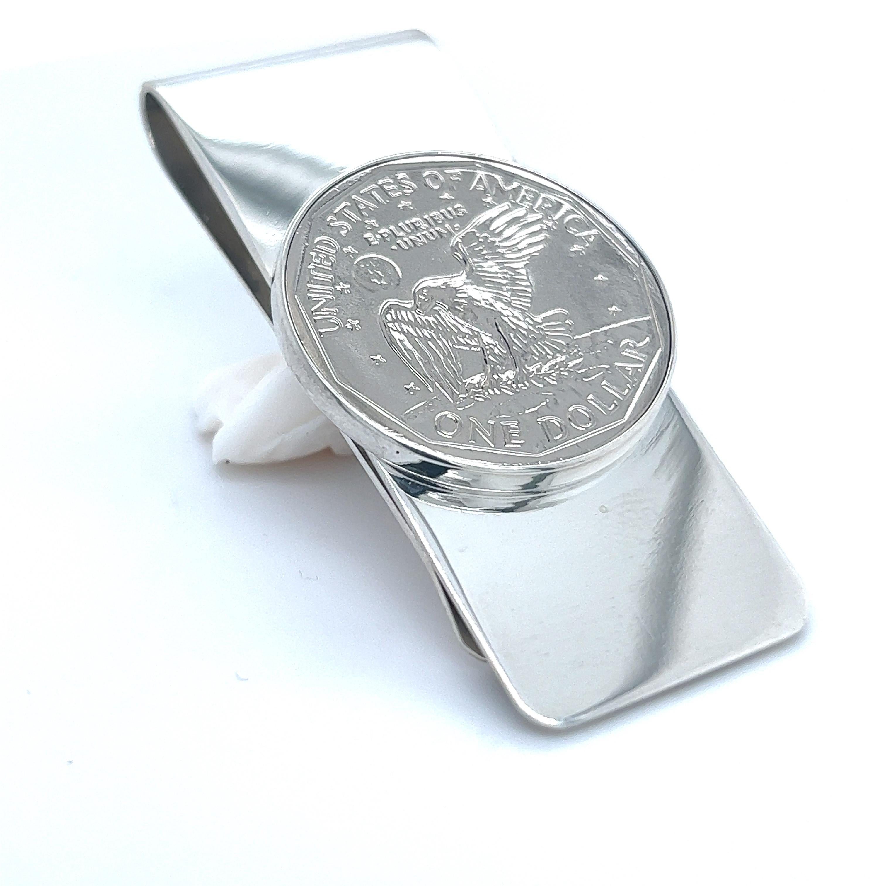 silver dollar money clip without coin