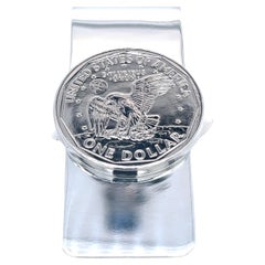 Retro Tiffany & Co Estate One Dollar Coin Money Clip Silver 