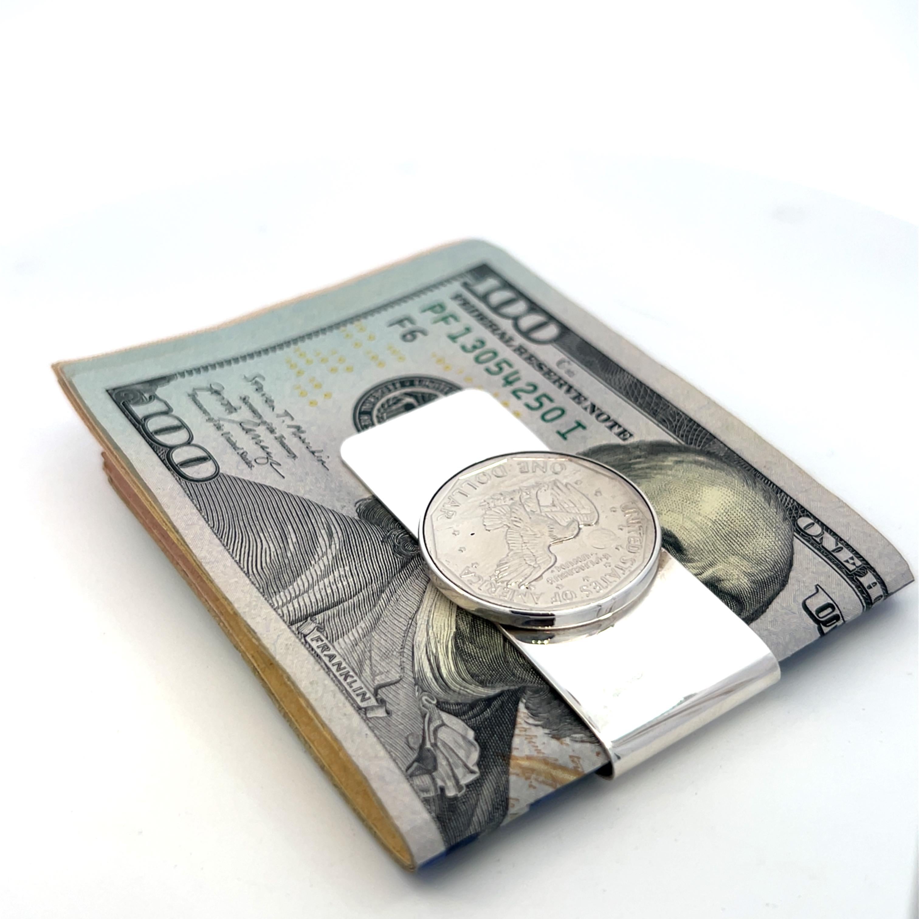 Tiffany & Co Estate One Dollar Coin Money Clip Sterling Silver 5