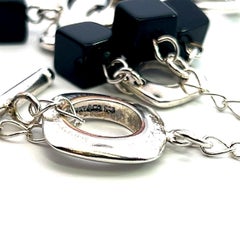 Tiffany & Co Estate Onyx Necklace 16" Silver By Elsa Peretti