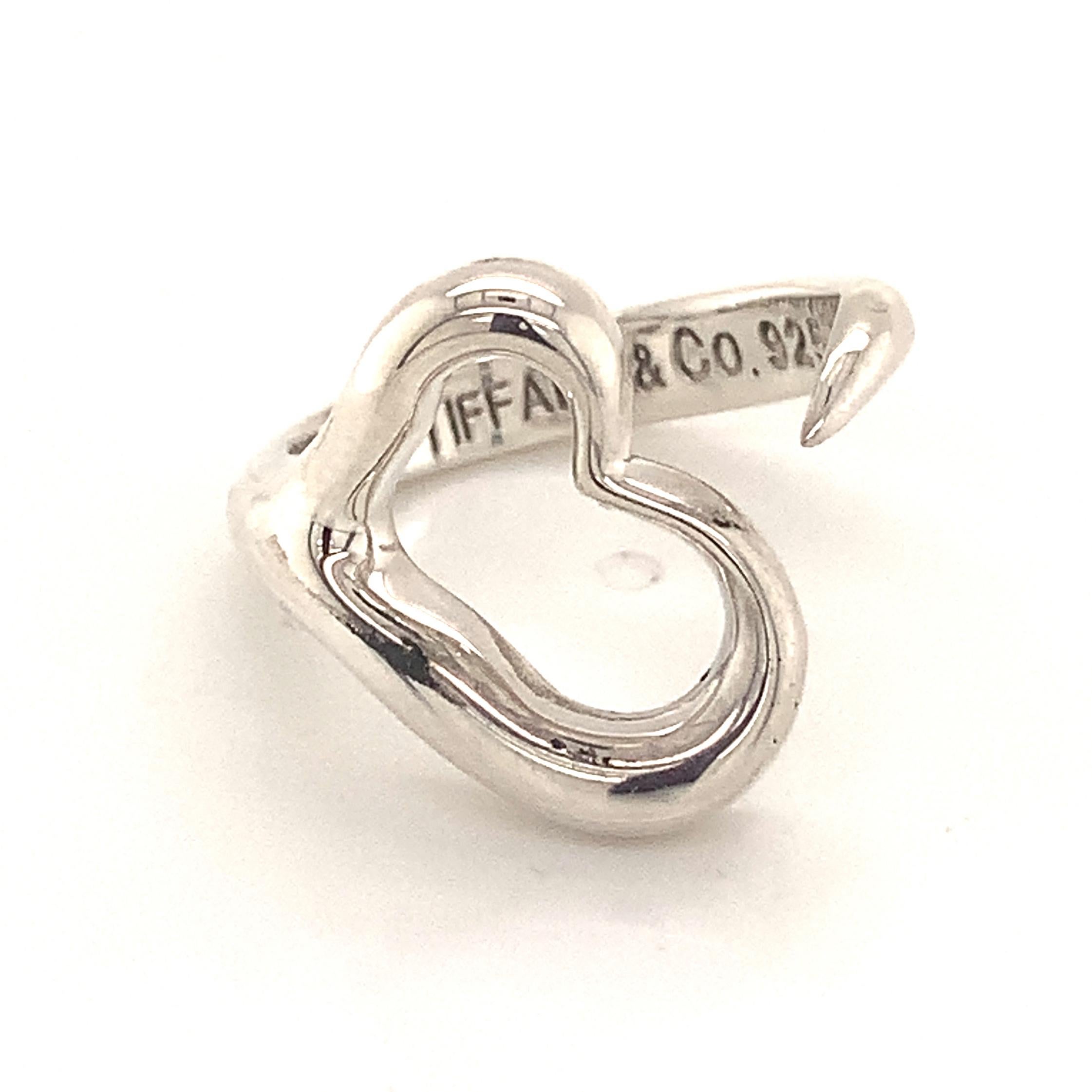 Tiffany & Co Estate Open Heart Ring Sterling Silver 4.82 Grams 3