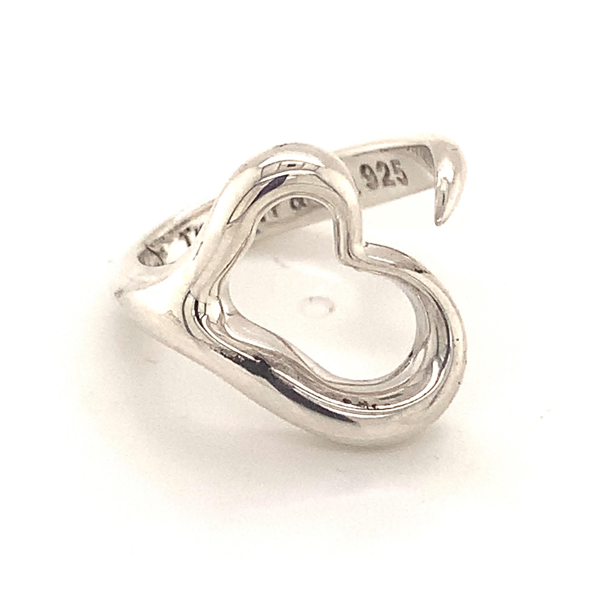 Women's Tiffany & Co Estate Open Heart Ring Sterling Silver 4.82 Grams