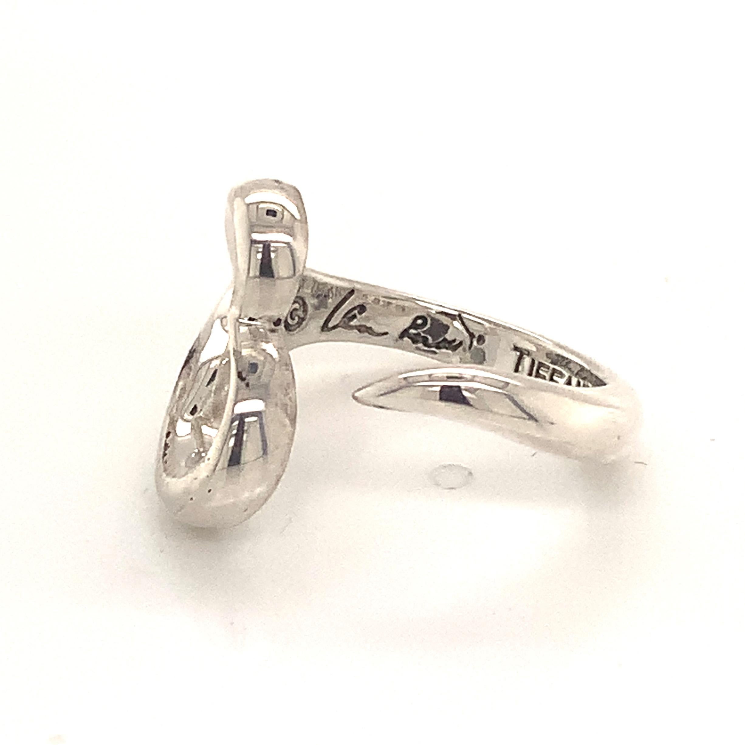 Tiffany & Co Estate Open Heart Ring Sterling Silver 4.82 Grams 1