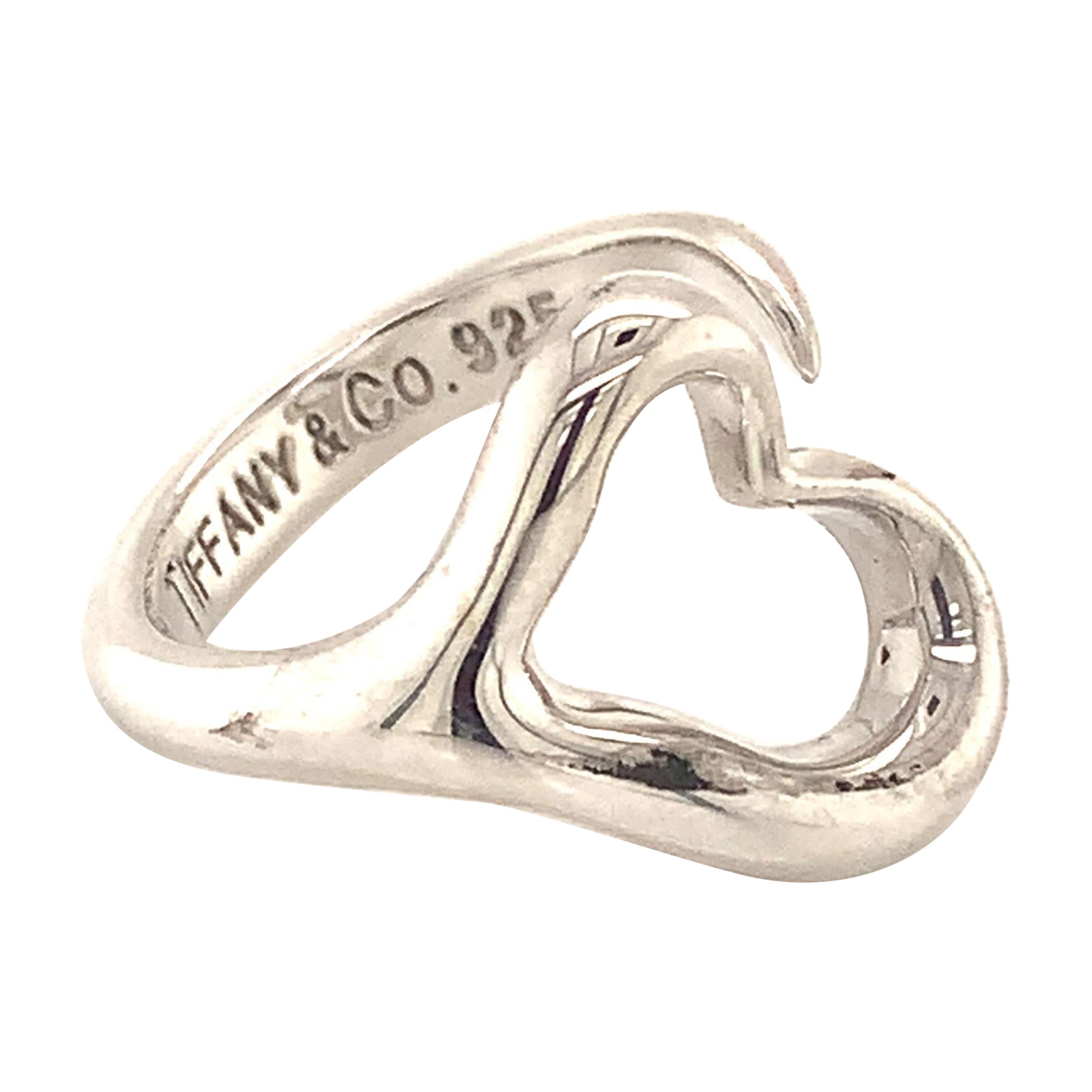 Tiffany 
Co Estate offenes Herz Ring Sterling Silber 4::82 Gramm