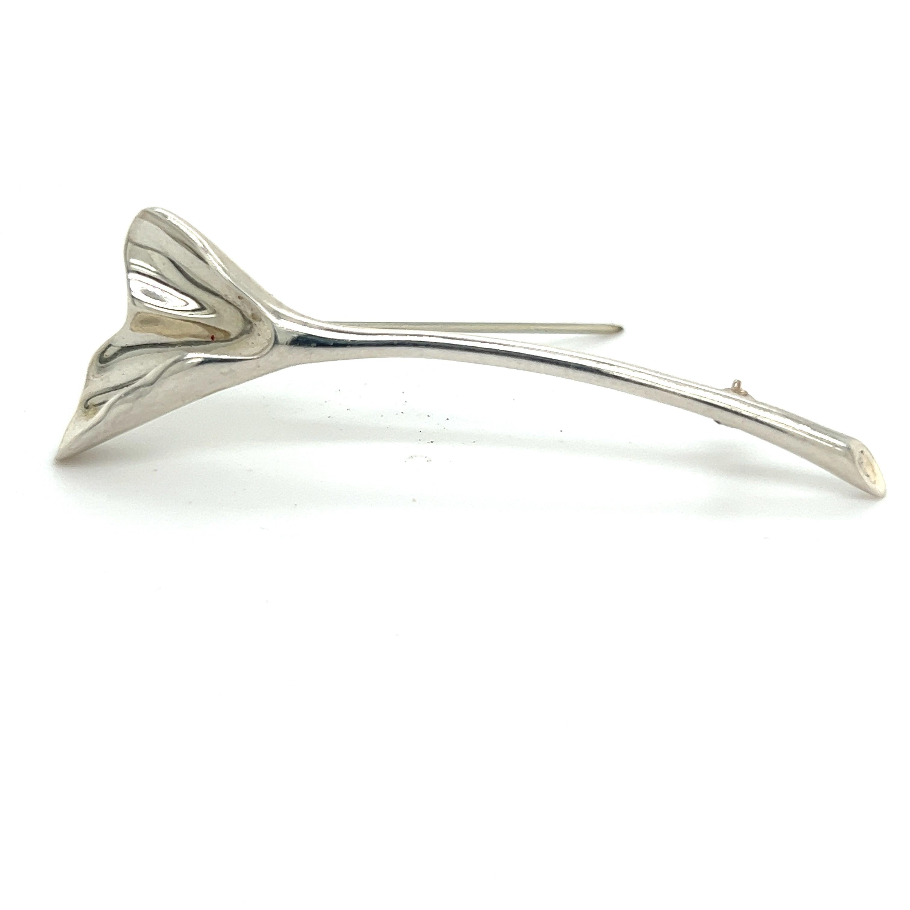 Women's Tiffany & Co Estate Orchid Brooch Pin Sterling Silver