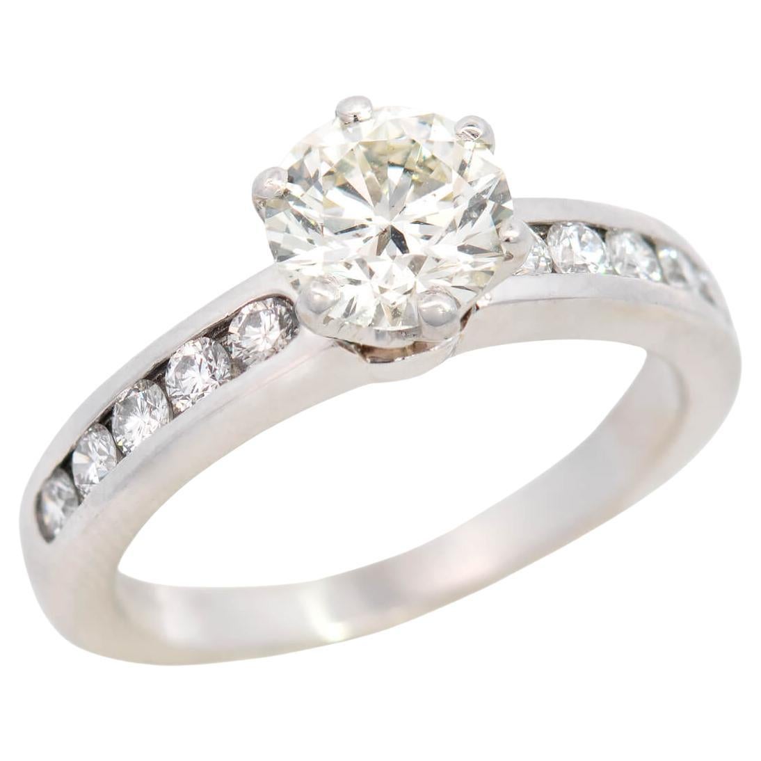 TIFFANY & CO. Estate Platinum Diamond Engagement Ring 1.04ct For Sale