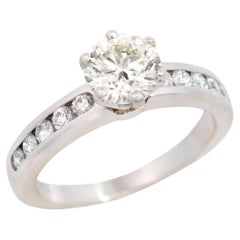 Retro TIFFANY & CO. Estate Platinum Diamond Engagement Ring 1.04ct