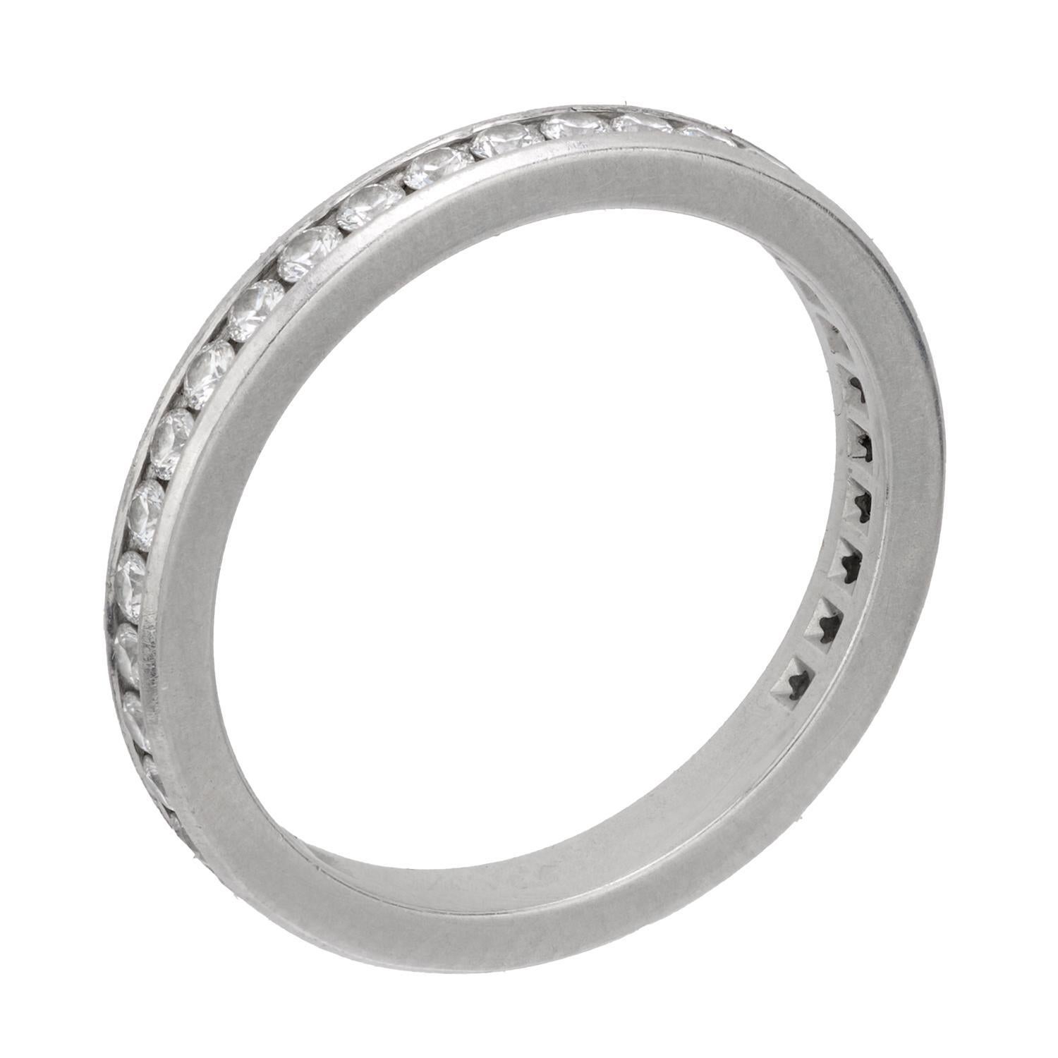 Modern TIFFANY & CO. Estate Platinum Diamond Eternity Band For Sale