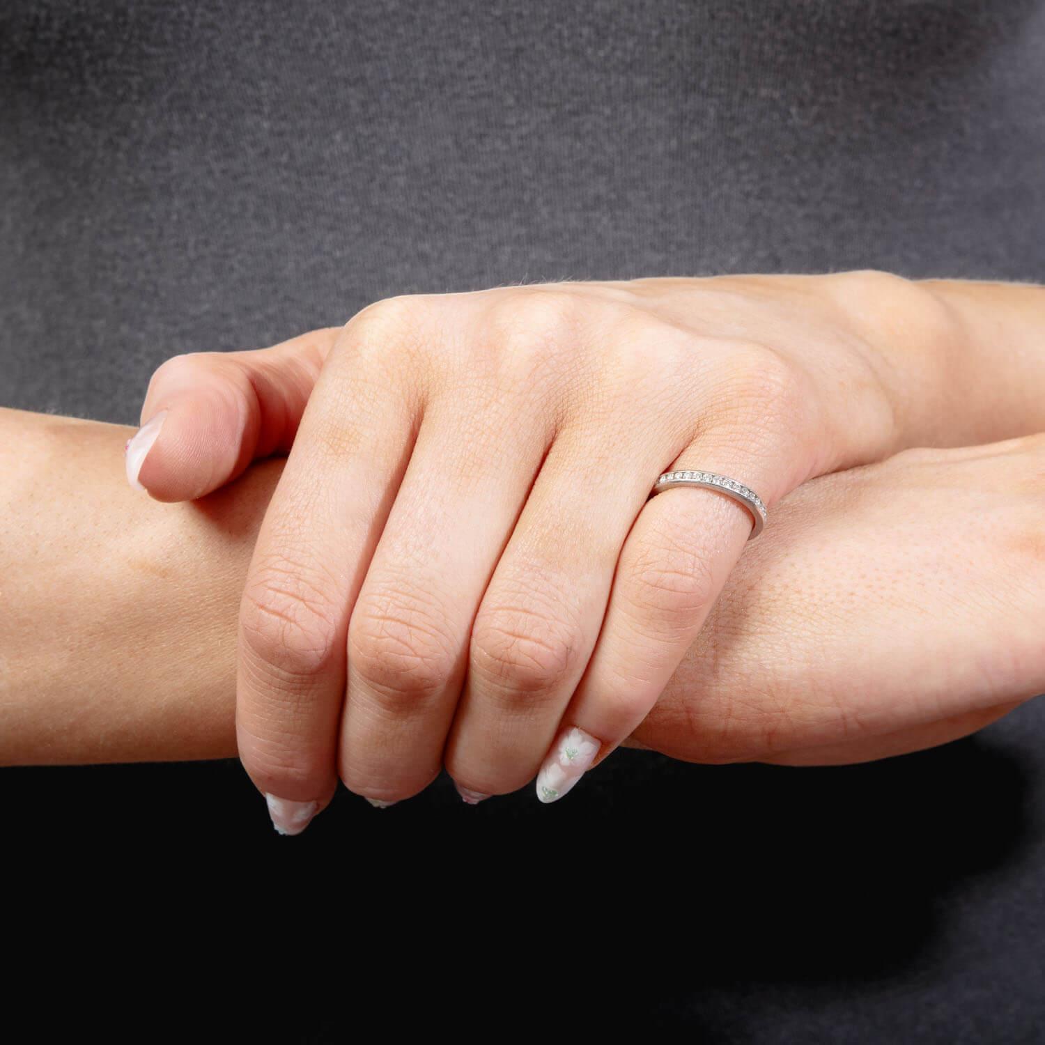 Brilliant Cut TIFFANY & CO. Estate Platinum Diamond Eternity Band For Sale