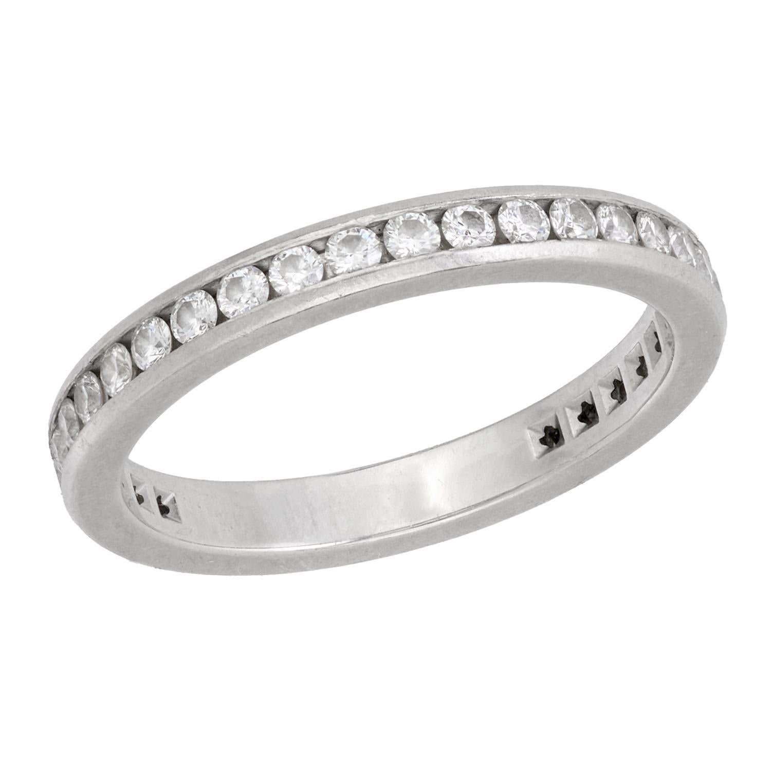 TIFFANY & CO. Estate Platinum Diamond Eternity Band For Sale