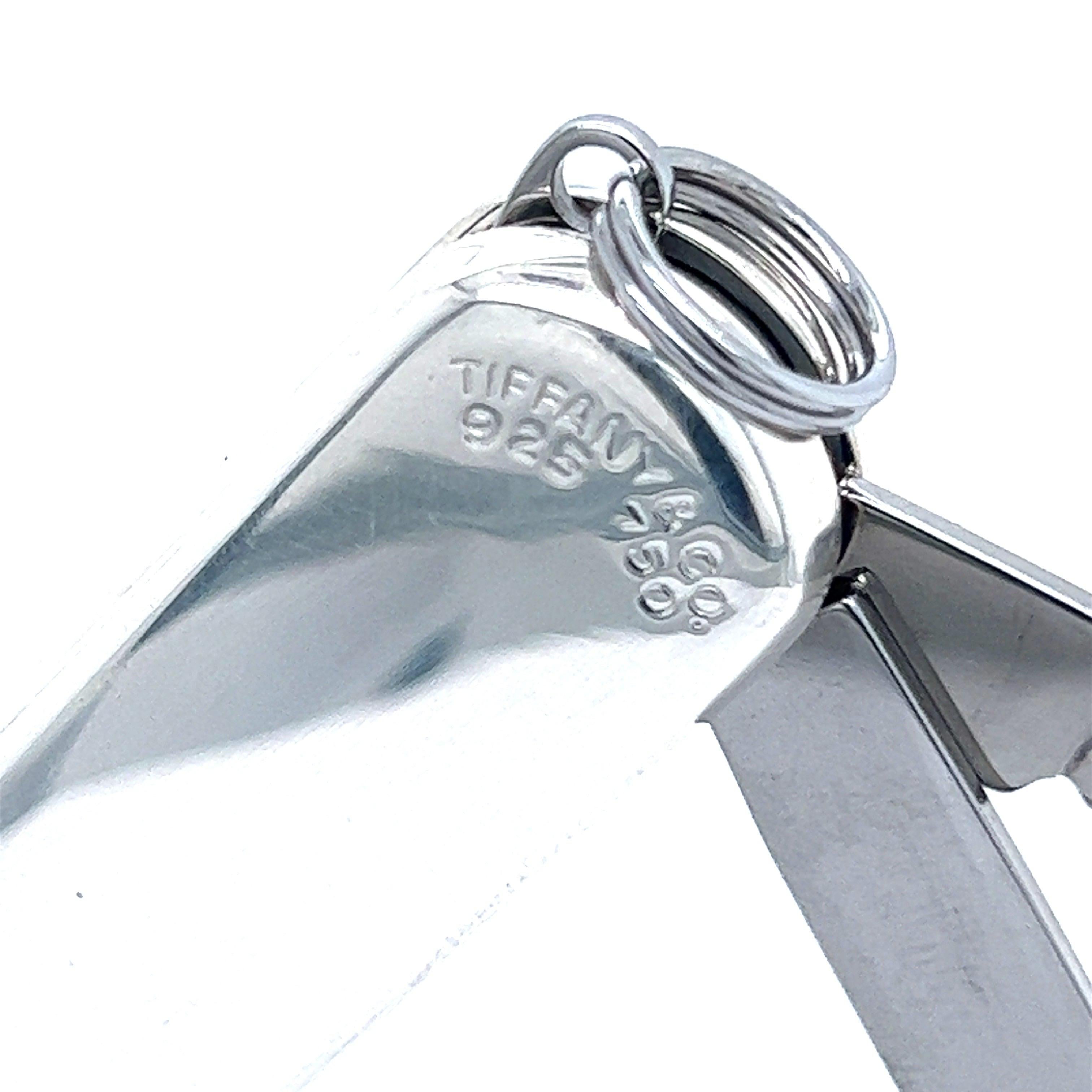 Tiffany & Co Estate Pocket Knife with Key chain 18k Silver In Good Condition For Sale In Brooklyn, NY