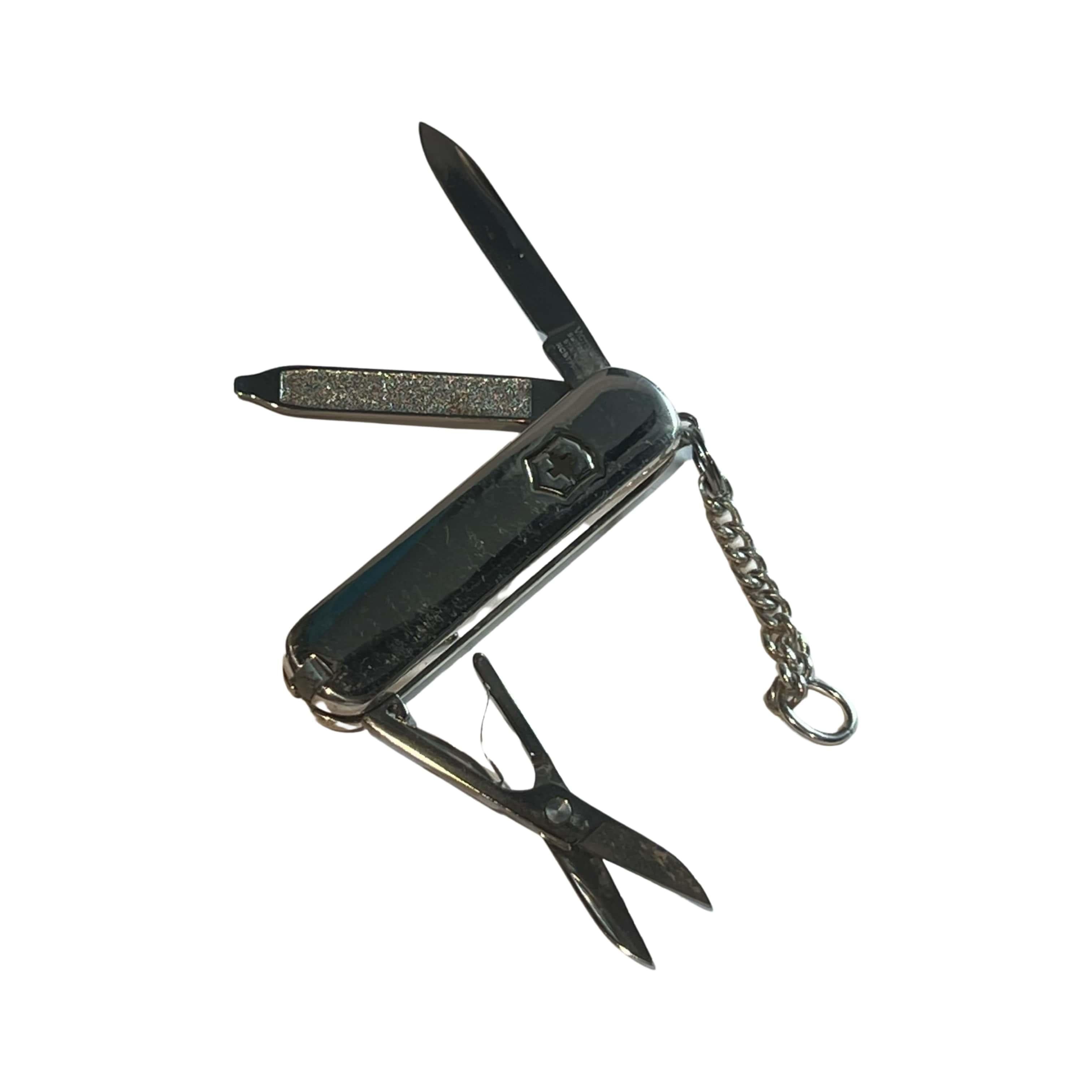 Couteau de poche Tiffany & Co avec chaîne à clé en argent 18 carats en vente 2