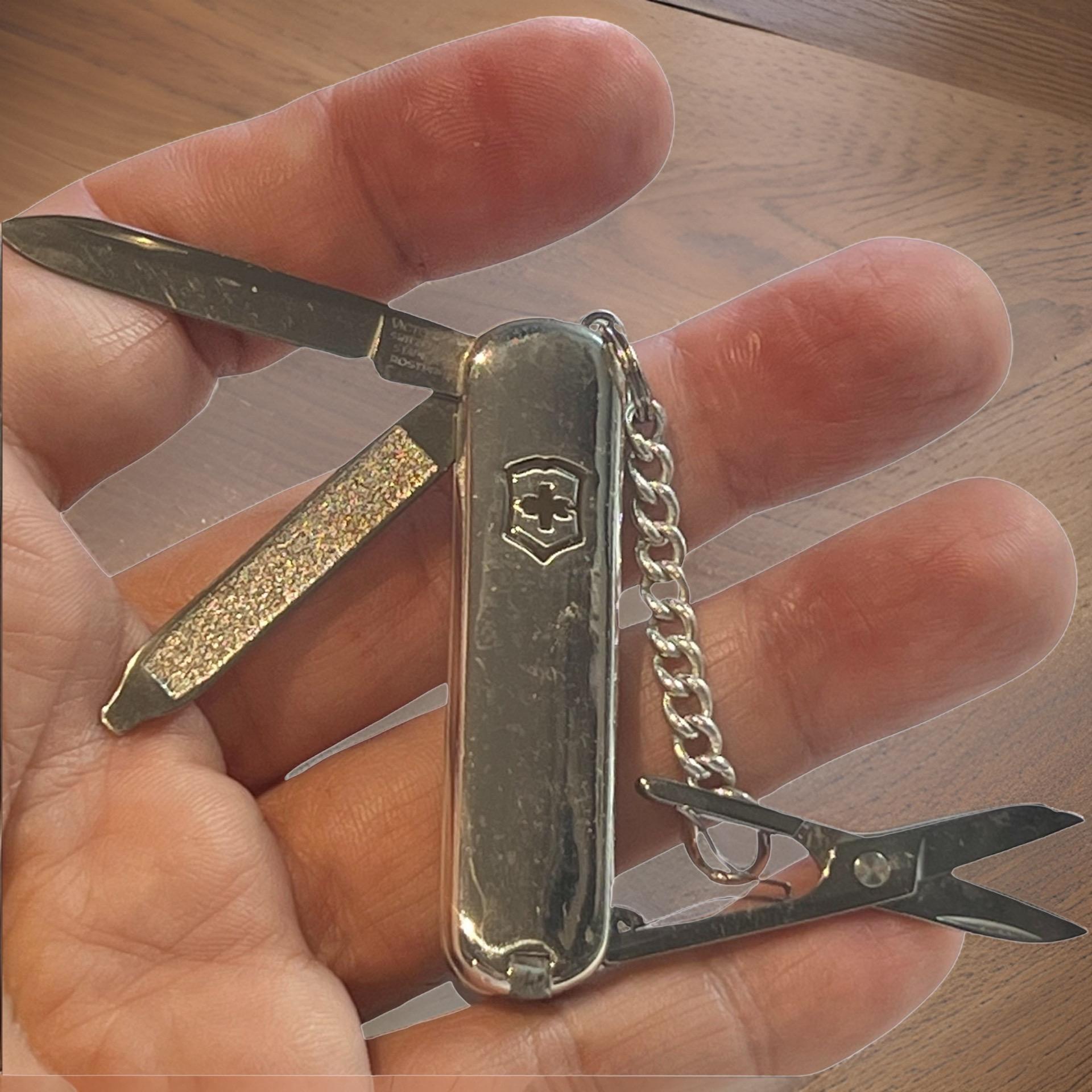 Tiffany & Co Nachlass-Taschenmesser mit Schlüsselanhänger aus 18k Silber im Angebot 4