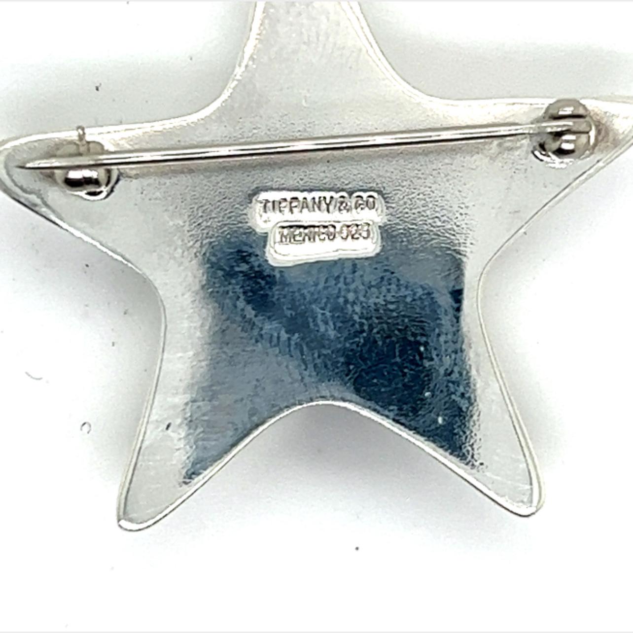 Women's Tiffany & Co Estate Puff Star Brooch Pin Sterling Silver