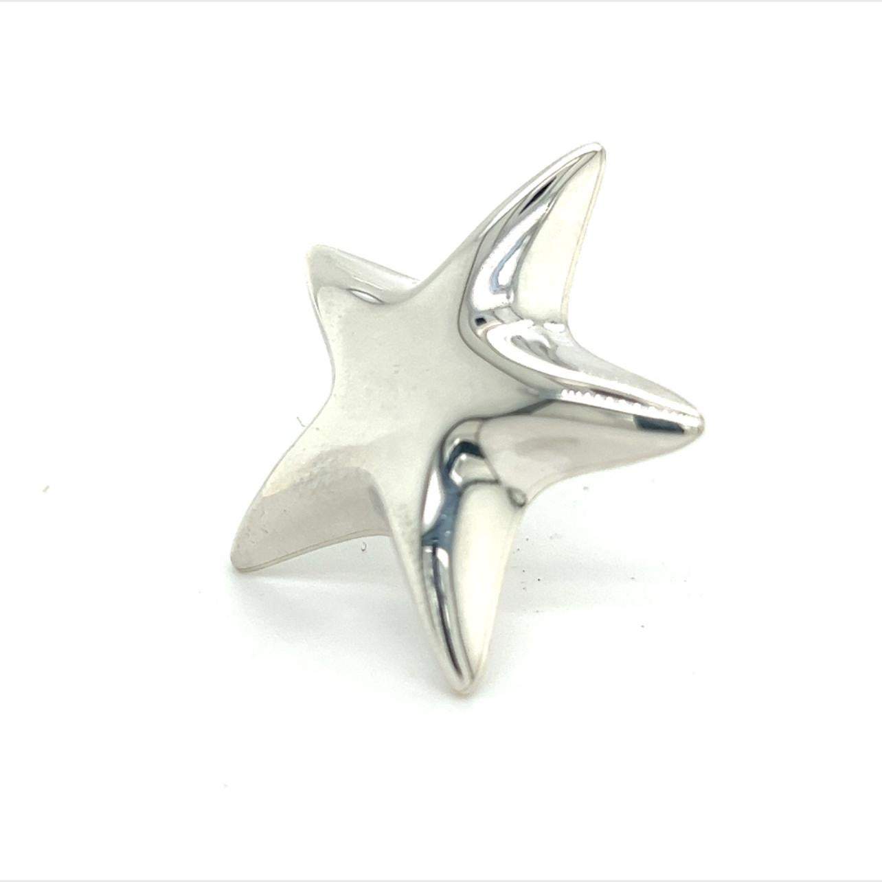 Tiffany & Co Estate Puff Star Brooch Pin Sterling Silver 2