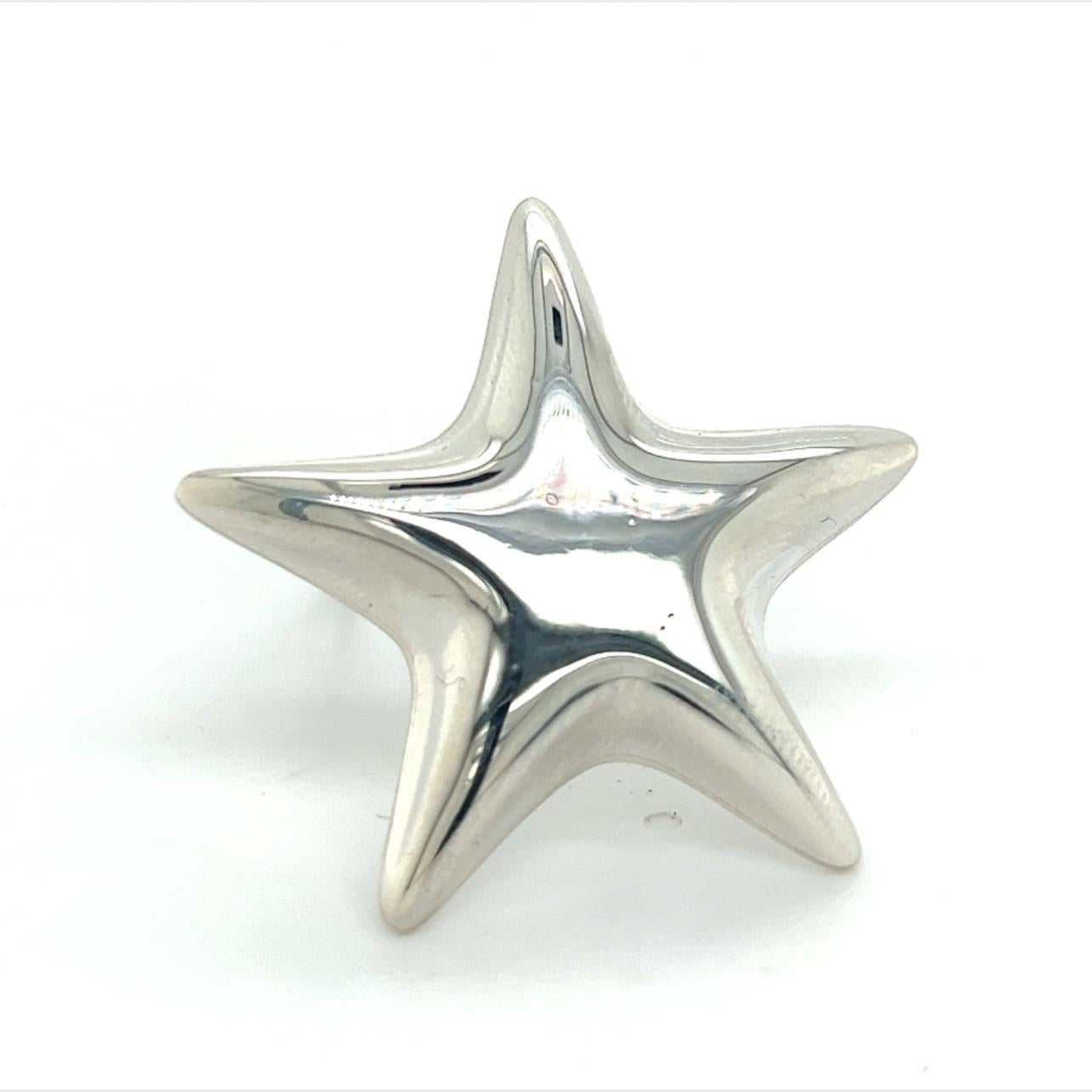Tiffany & Co Estate Puff Star Brooch Pin Sterling Silver 4
