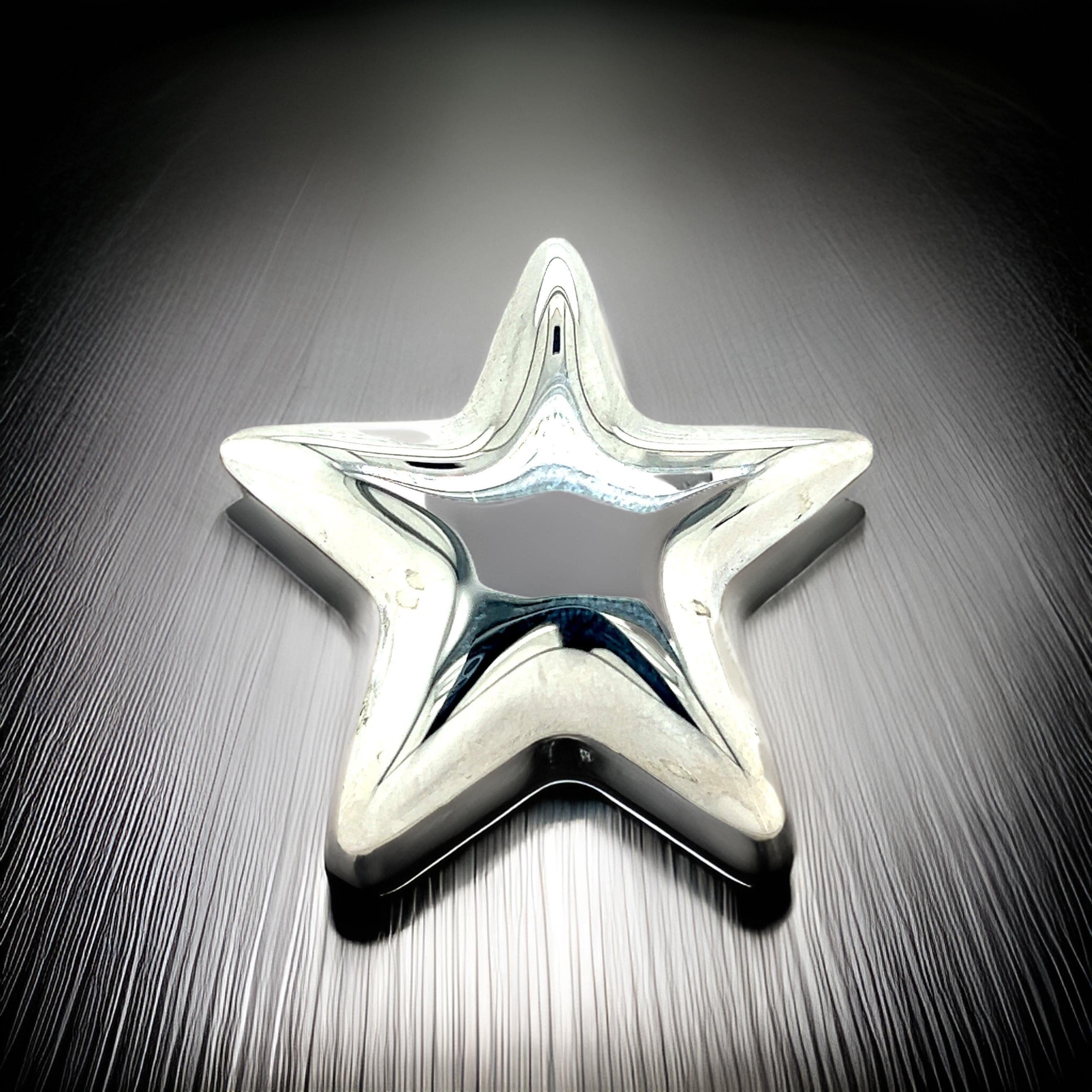 Tiffany & Co Estate Puffed Star Brooch Sterling Silver For Sale 5