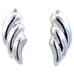 Tiffany & Co. Orecchini a clip con ali gonfie in argento Sterling