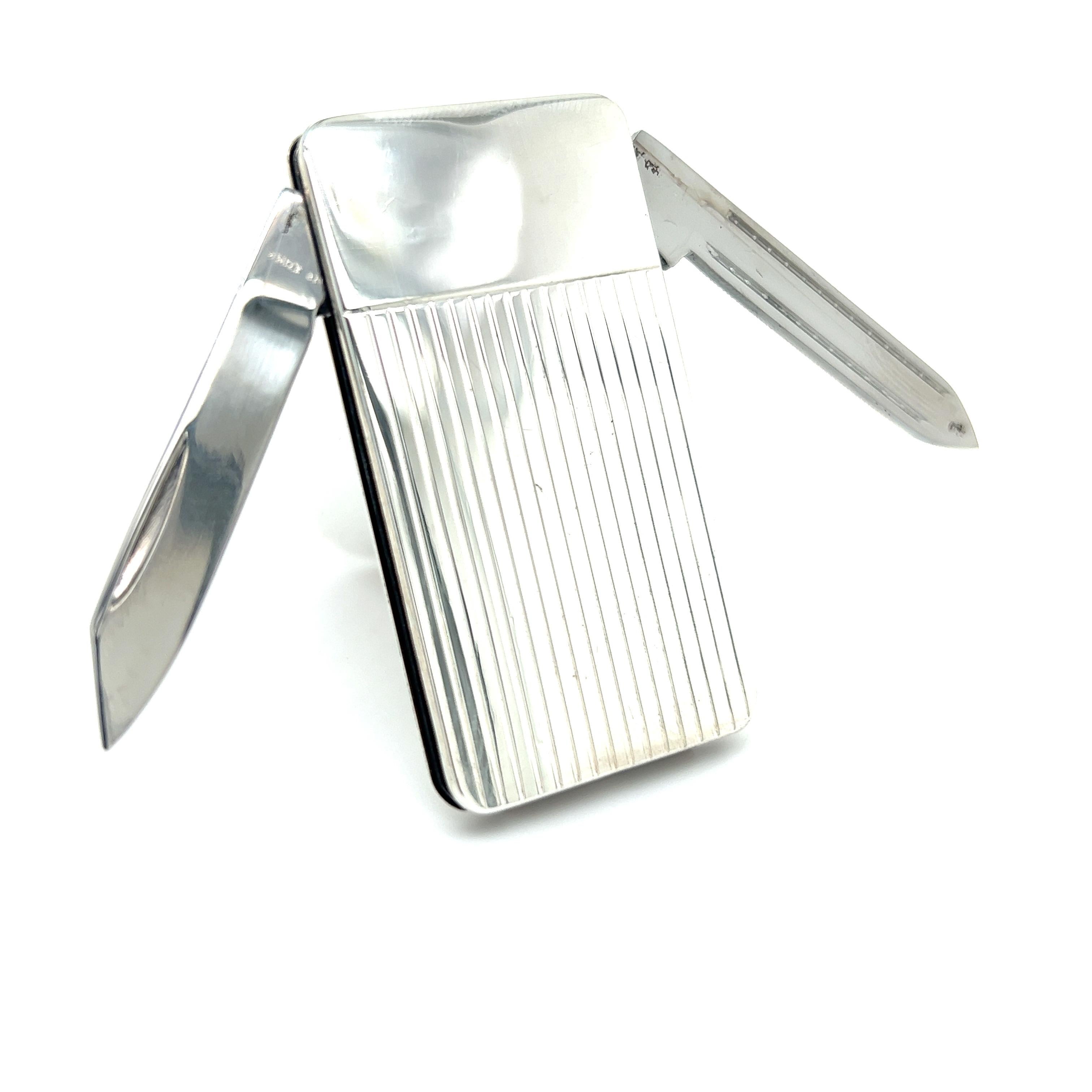 Tiffany & Co Estate Rare Money Clip Knife Set Silver For Sale 1