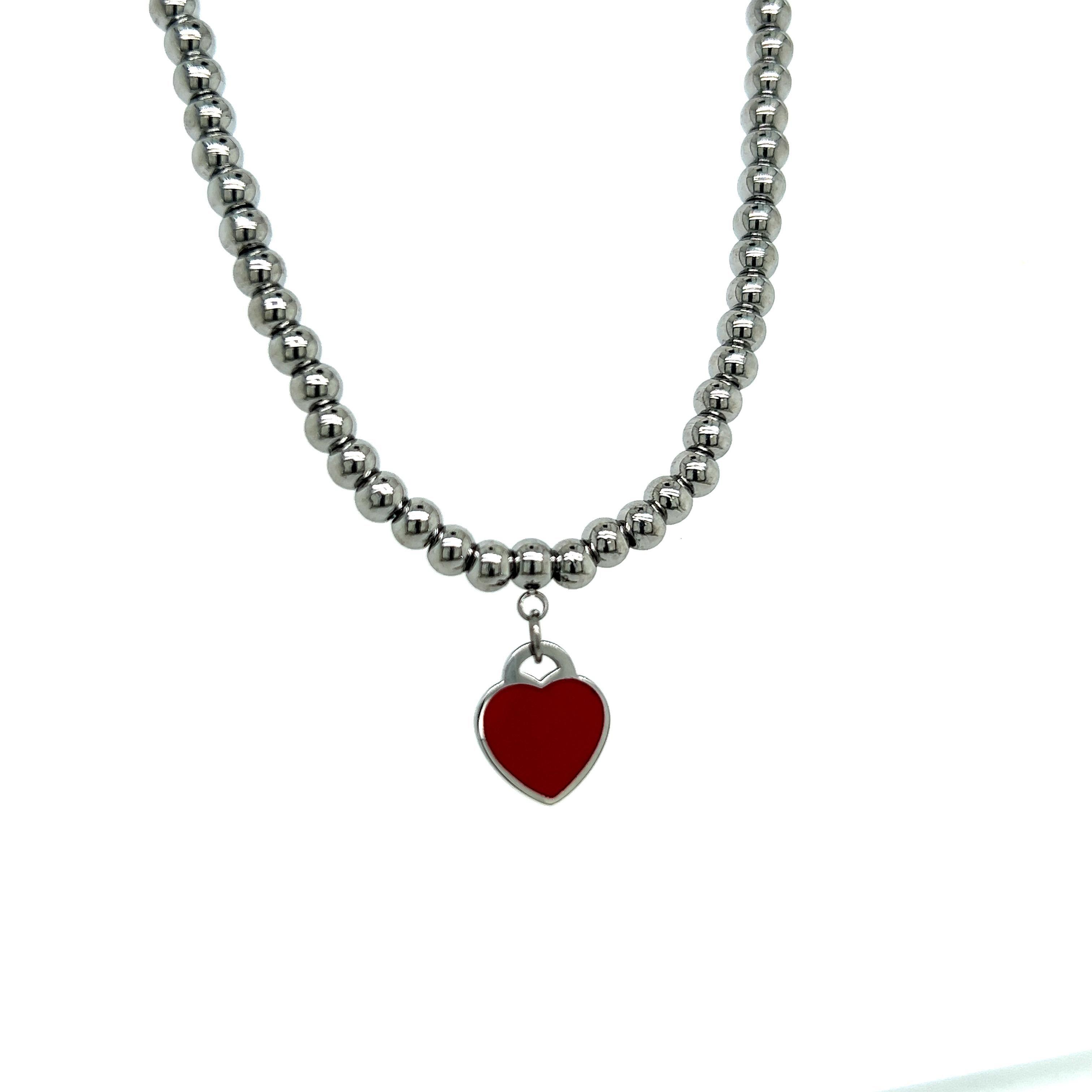 tiffany red heart necklace gold