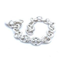 Tiffany & Co Estate Return to Tiffany Heart Bracelet 7.5" Silver