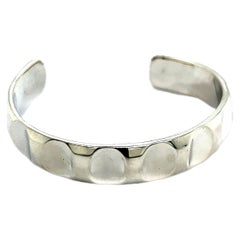 Retro Tiffany & Co Estate Ribbed Cuff Bracelet M Sterling Silver
