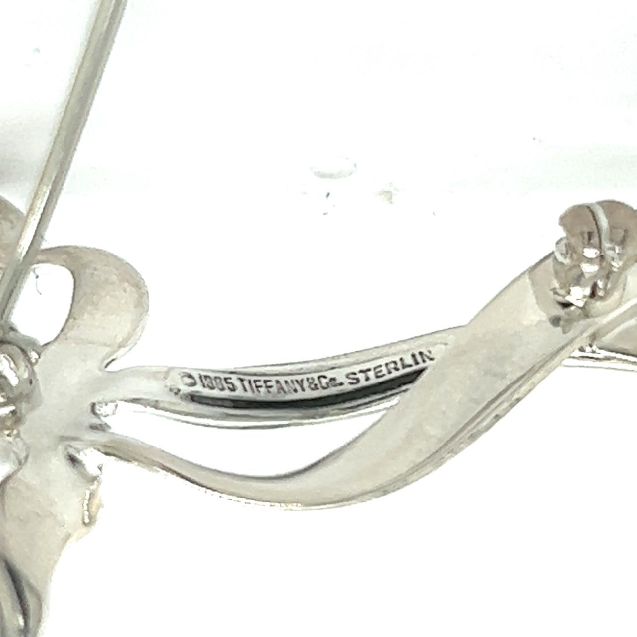 Estate Ribbon-Brosche/Anstecknadel aus Sterlingsilber von Tiffany & Co  3