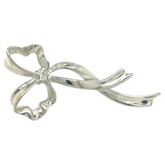 Tiffany & Co Estate Ribbon Brooch Pin Sterling Silver 
