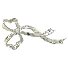 Tiffany & Co Estate Ribbon Brooch Pin Sterling Silver
