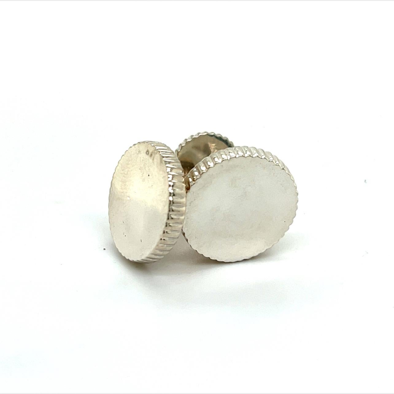 Tiffany & Co Estate Ridged Cufflinks Sterling Silver For Sale 4