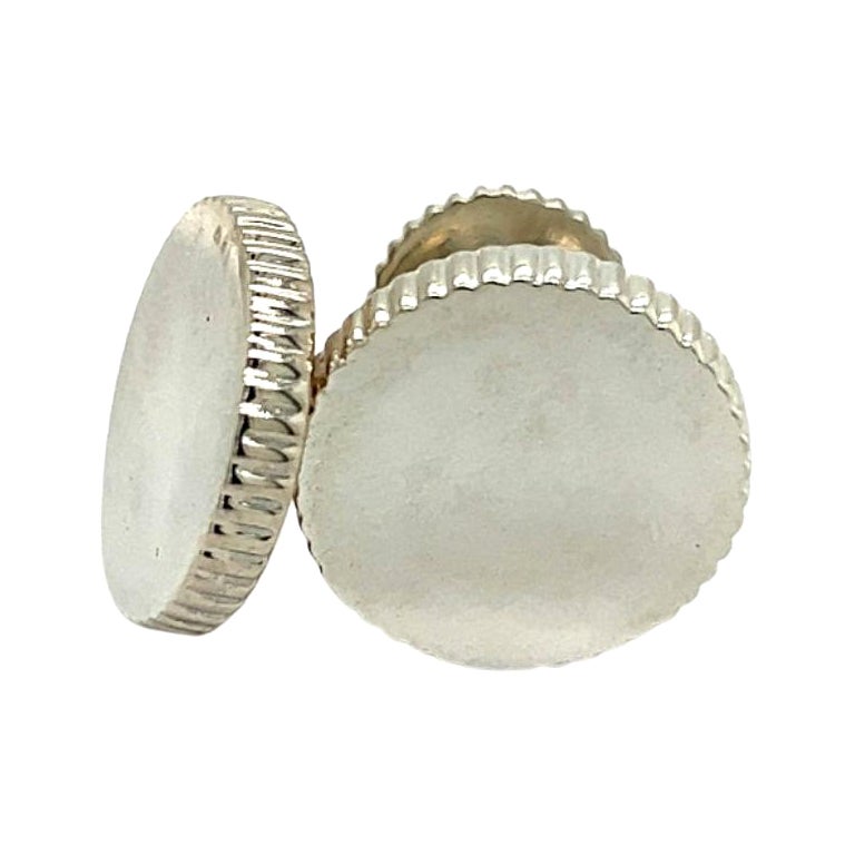Tiffany & Co Estate Ridged Cufflinks Sterling Silver For Sale