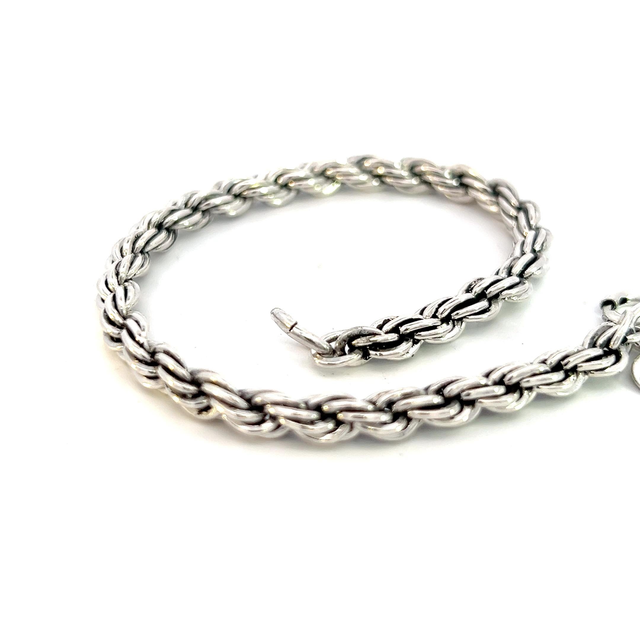 Authentic Tiffany & Co Estate Rope Chain Bracelet 8