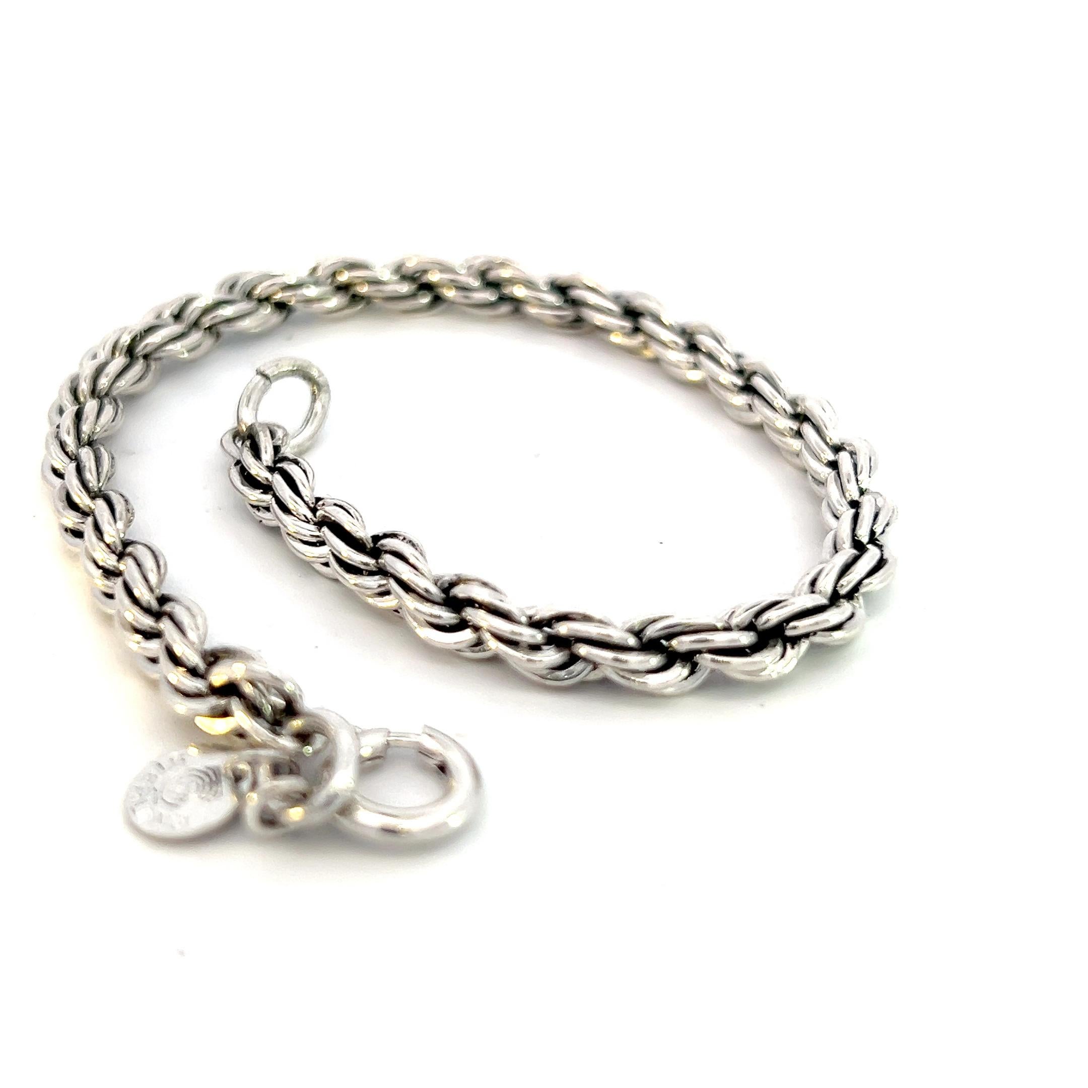 Women's Tiffany & Co Estate Rope Chain Bracelet 8