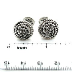 Tiffany & Co Estate Round Roped Cufflinks Sterling Silver