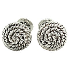 Tiffany 
Co Estate Round Roped Cufflinks Sterling Silver
