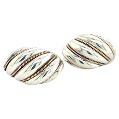 Vintage Tiffany 
Co Estate Shrimp Earrings 18k Gold + Sterling Silver