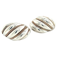 Tiffany 
Co Estate Shrimp Earrings 18k Gold + Sterling Silver