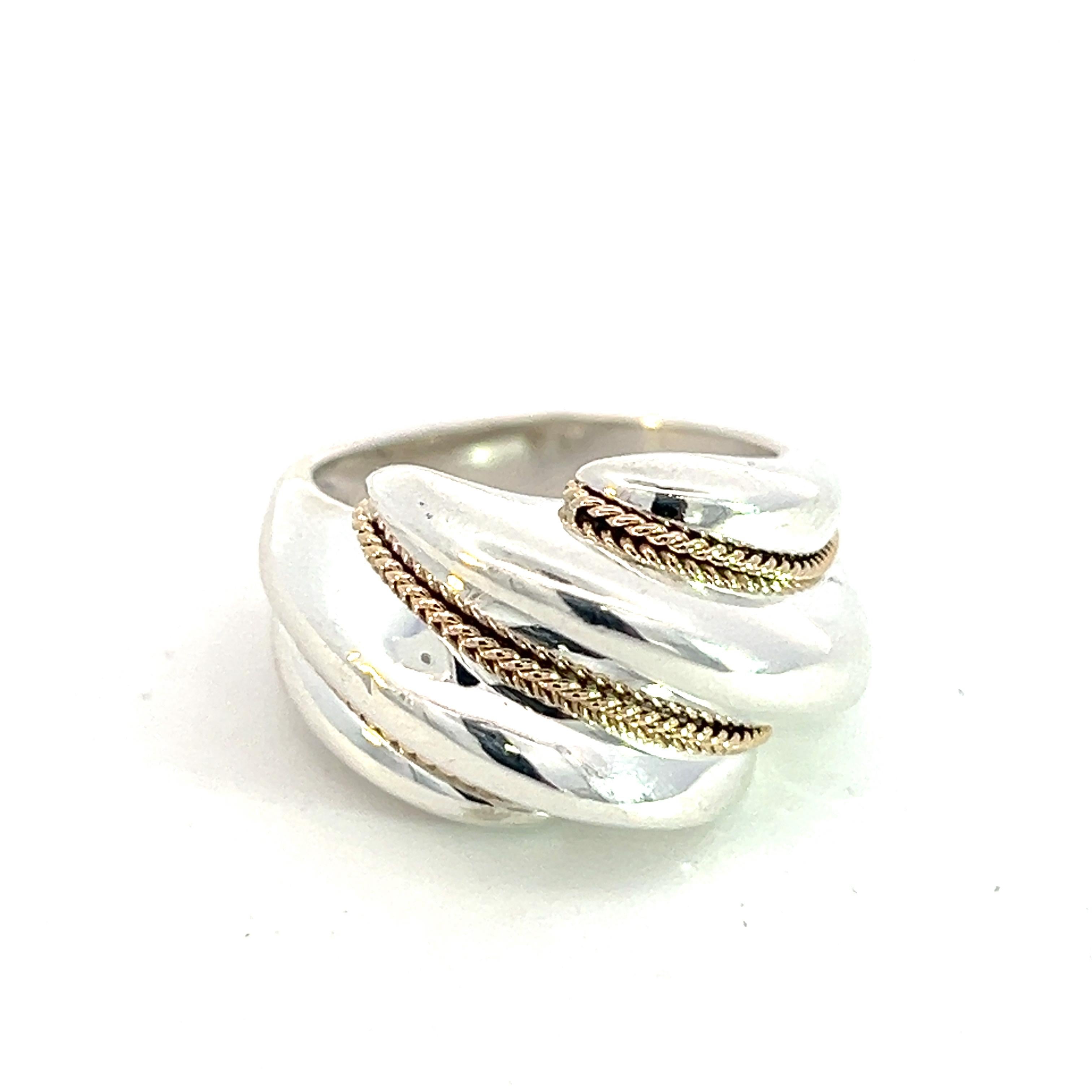 Anillo de camarones Tiffany & Co Estate 5,5 Oro 14k + Plata en Bueno Estado en Brooklyn, NY