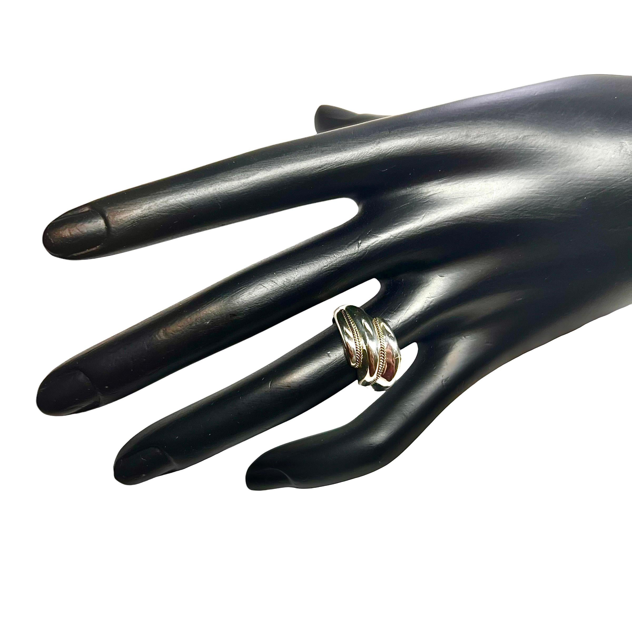 Tiffany & Co Estate Shrimp Ring 5,5 or et argent 14 carats 4