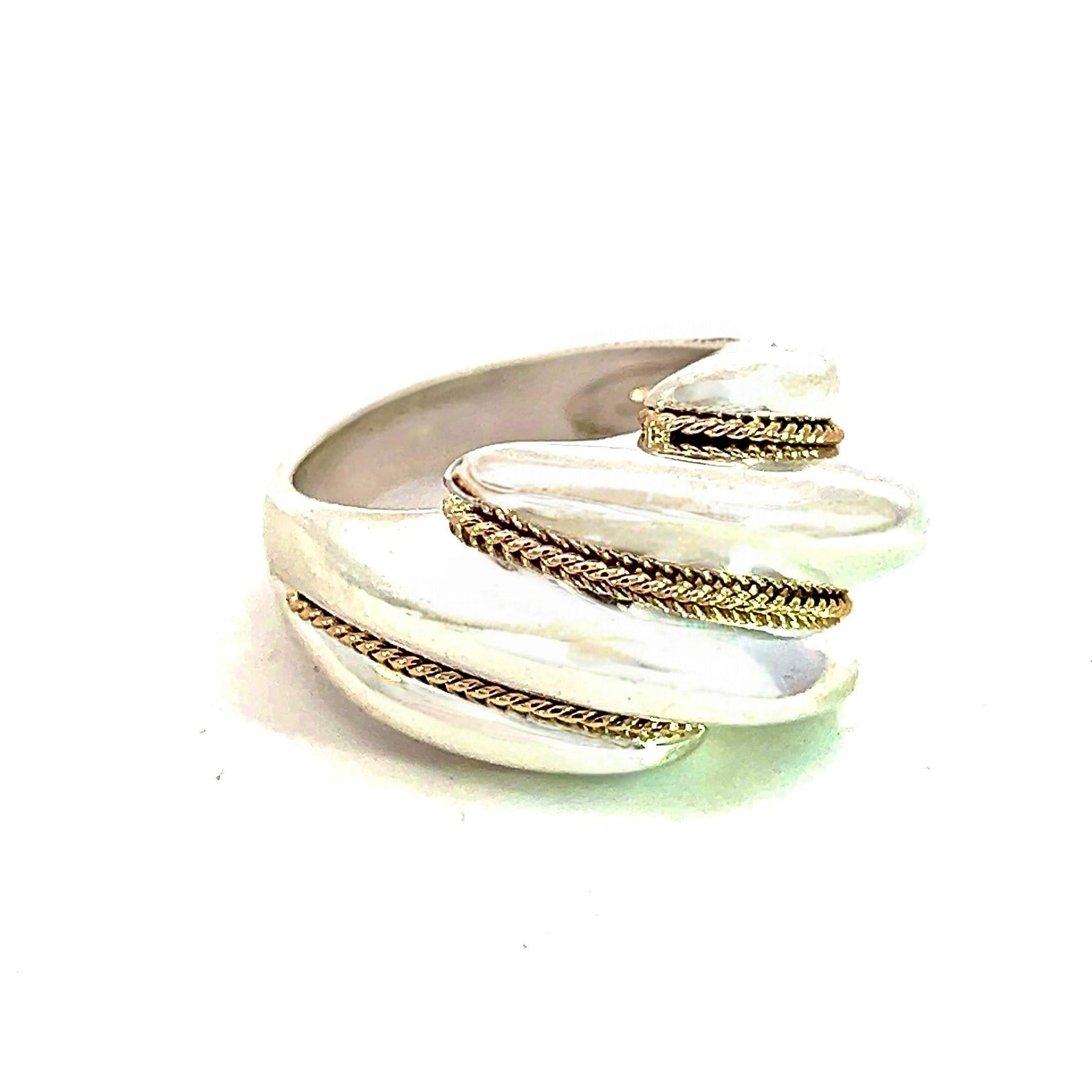 Tiffany & Co Estate Shrimp Ring Taille 5,25 Or 14k + Argent Sterling en vente 3